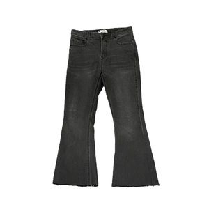 Free People Charcoal Wash Gray Mid-Rise Cropped Flare Jeans Size 2507 (28W)